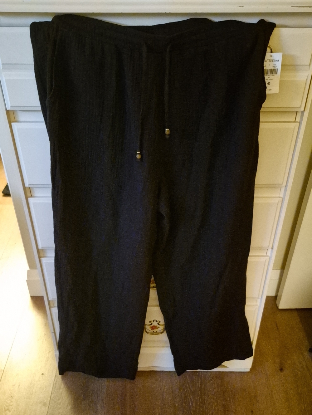 Northern Reflections Black Wide-Leg Drawstring Pants
